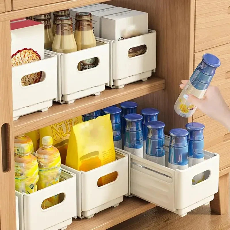 Afralia™ Telescopic Drawer Basket Storage Organizer: Bathroom, Closet, Makeup, Underwear Organization