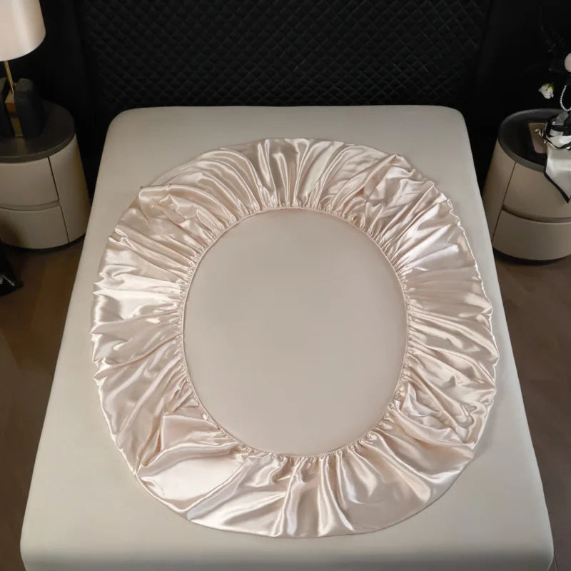 Afralia™ 100% Mulberry Silk Fitted Sheet Set with Pillowcase - Luxury Solid Color Silk Bed Linen