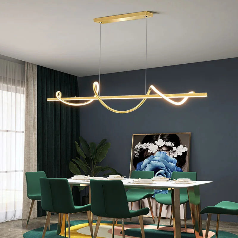 Afralia™ LED Chandelier Pendant Light 120cm Ceiling Modern Minimalist Dining Kitchen Lighting