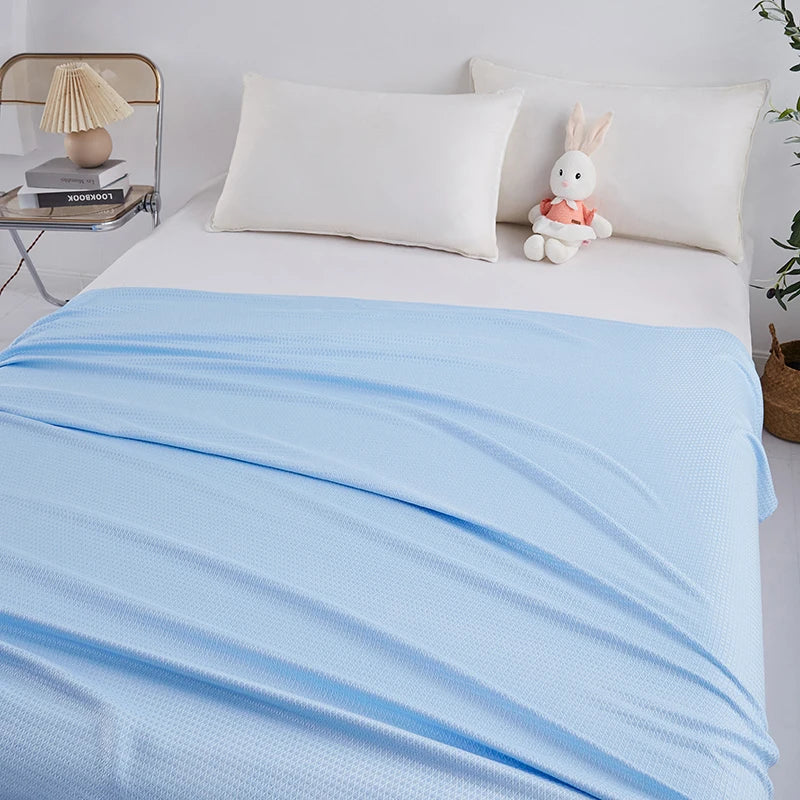 Afralia™ Bamboo Fiber Summer Quilt - Lightweight & Breathable Diamond Grid Blanket
