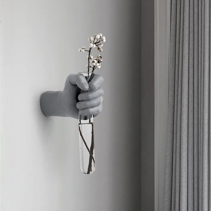 Afralia™ Glass Wall Vases Set Minimalist Decor Green Dill Hydroponic Flower Pot