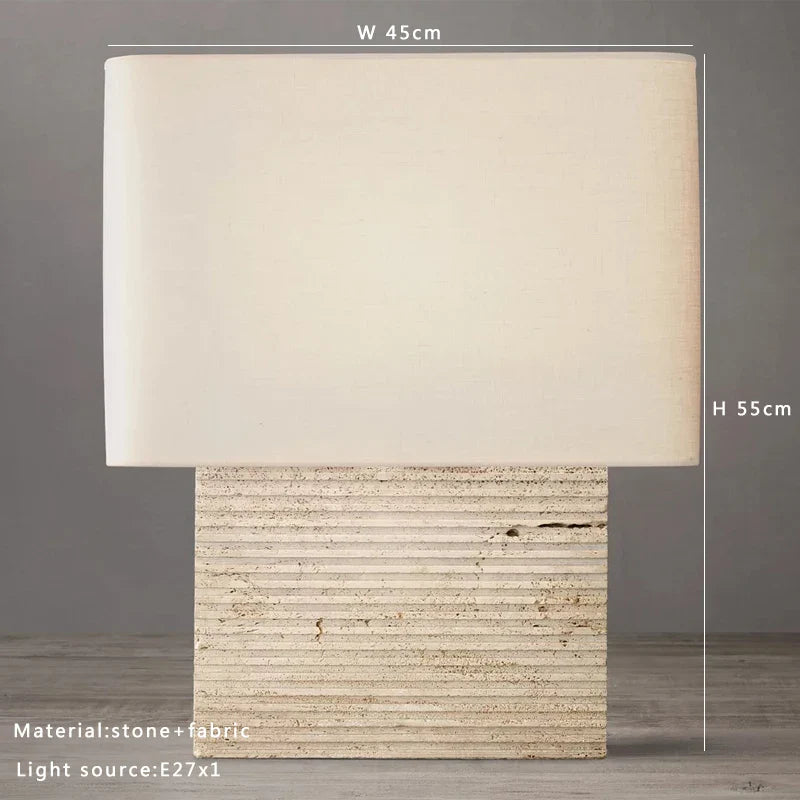 Afralia™ Large Brown Stone Fabric Table Lamp for Home Decoration in Living Room or Bedroom