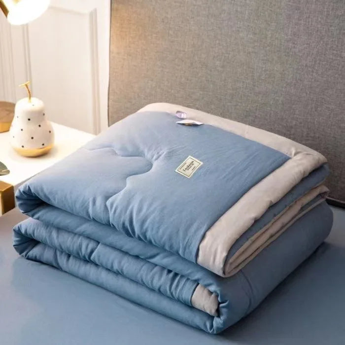 Afralia™ Cooling Cotton Quilt with Washable Core for Single Bed in Dorm