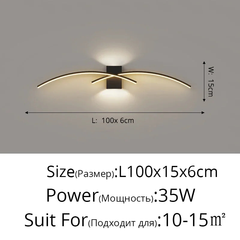 Afralia™ Modern Sofa Background Wall Lamps, Minimalist Bedroom Bedside Lights, Creative Line Decor
