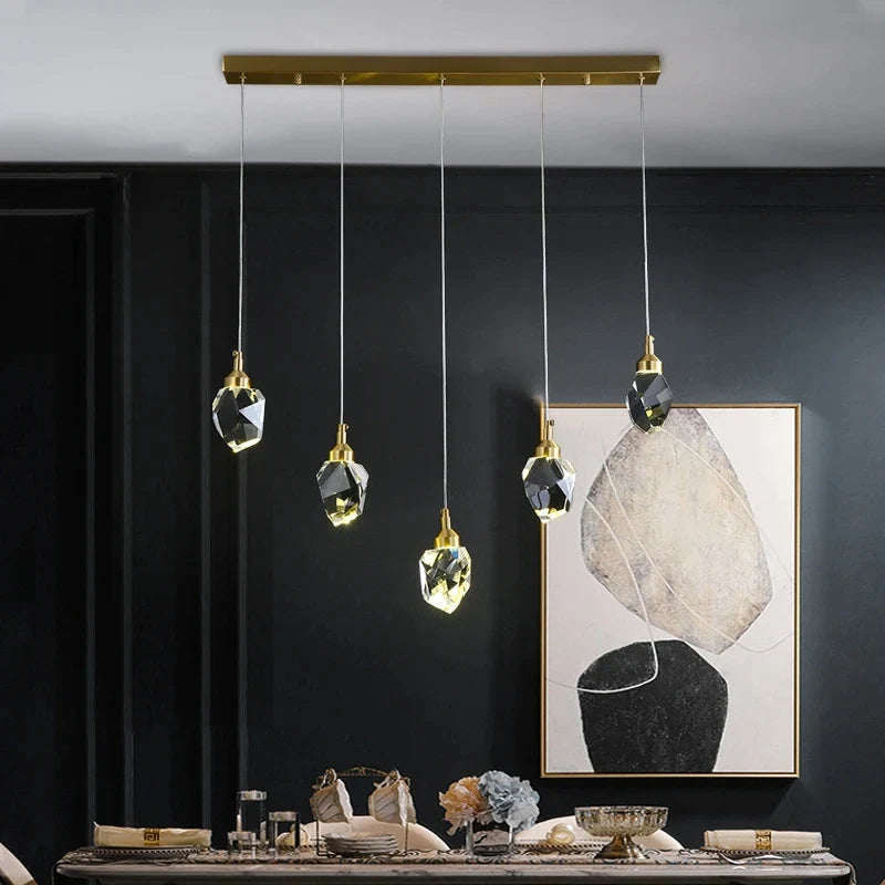 Afralia™ Crystal Chandelier LED Pendant Lights for Modern Nordic Home Decor