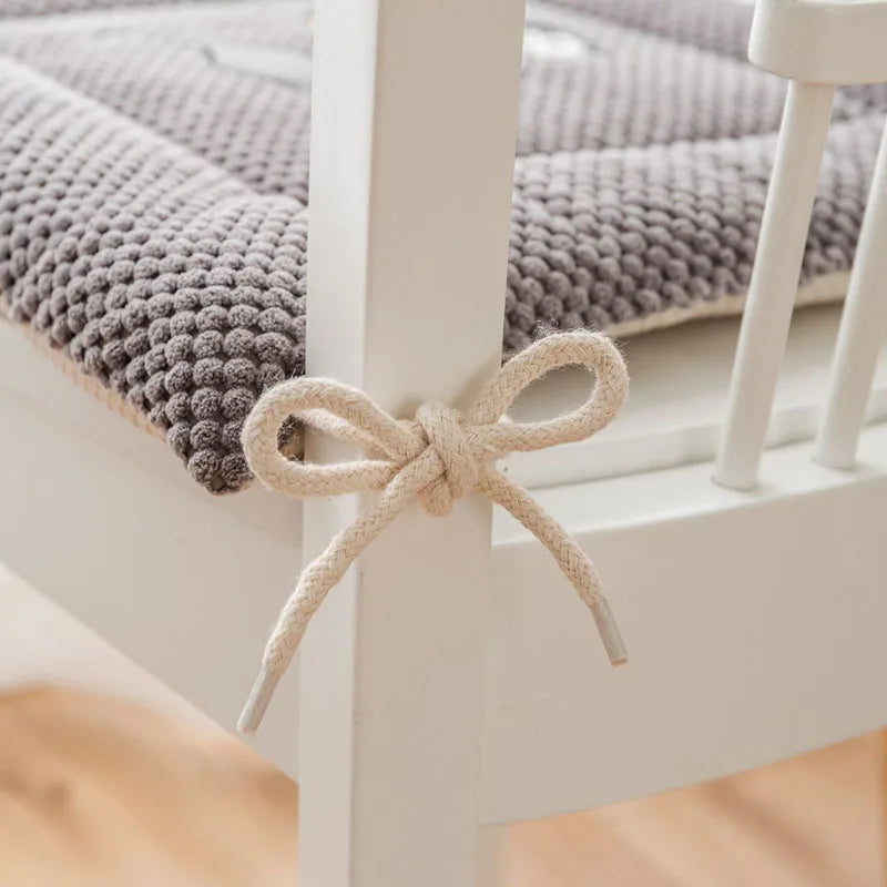 Afralia™ Cartoon Embroidered Seat Cushion - Non Slip Dining Chair Pad for Home & Office