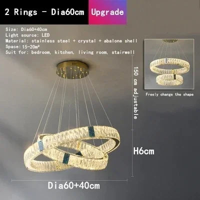 Afralia™ Crystal Shell Chandelier for Luxurious Home Decor with LED Pendant Lights