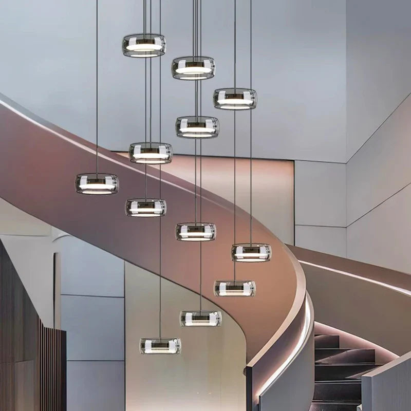 Afralia™ Modern LED Pendant Light for Staircase Chandeliers Living Room Decor