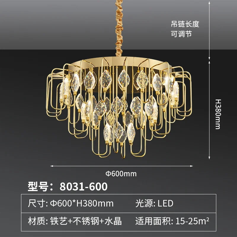 Afralia™ Crystal Luxury Pendant Light for Living Room and Bedroom