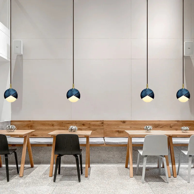 Afralia™ Blue Copper Chandelier Pendant Light for Kitchen Island & Restaurant