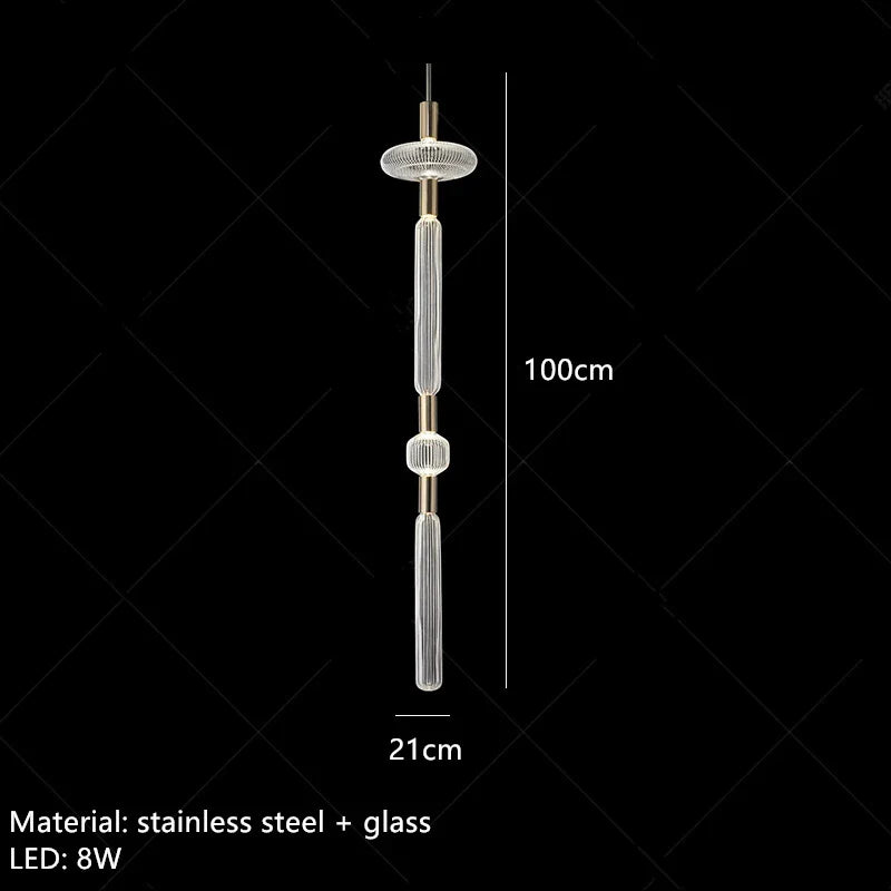 Afralia™ Glass Tubes Chandelier LED Pendant Lamp for Modern Luxury Lighting