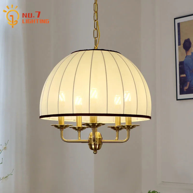Afralia™ Cream Neoclassical Pendant Light LED E27 Vintage Nordic Hanging Lamp