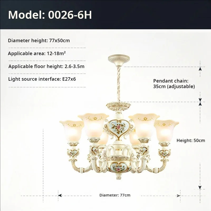 Afralia™ Luxury Resin Chandelier for Elegant Living Room, Dining Room, and Bedroom