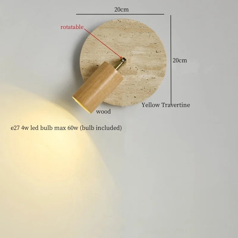 Afralia™ White Glass LED Wall Lamps Pull Chain Yellow Travertine Modern Bathroom Light