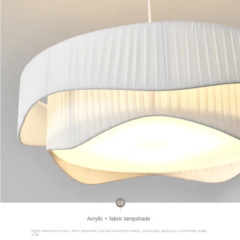 Afralia™ Nordic Pendant Chandelier, White Fabric Shade, Kitchen Bedroom Living Room Restaurant Art Light