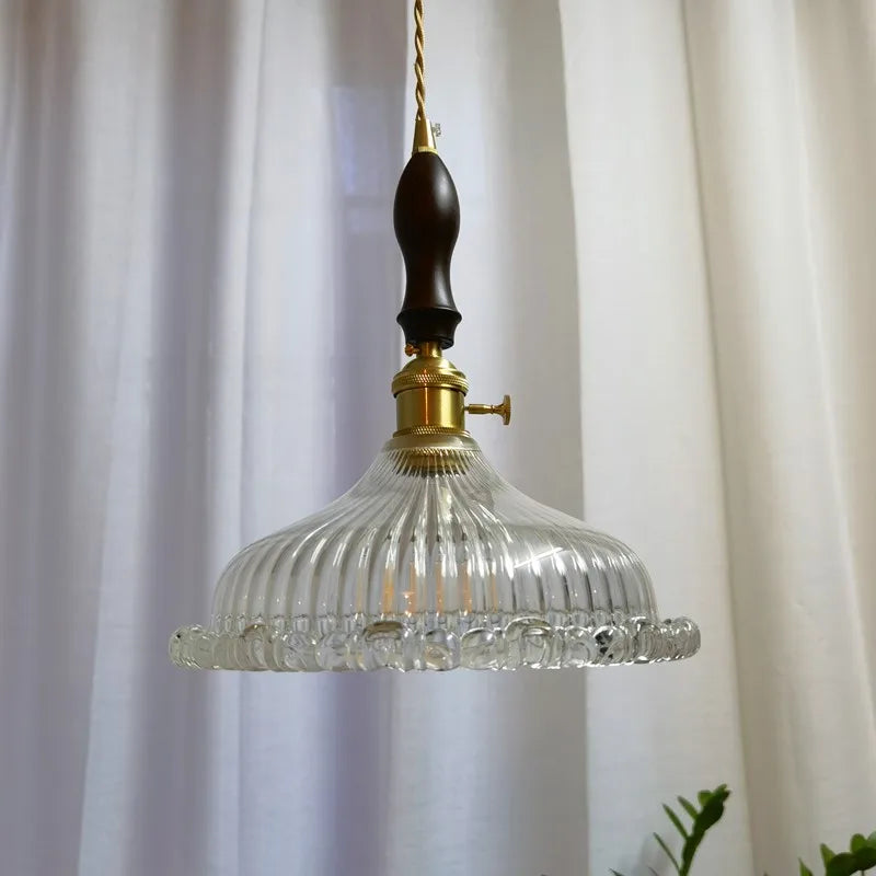 Afralia™ Modern Wood Handle LED Pendant Light for Dining Room, Balcony, Kitchen