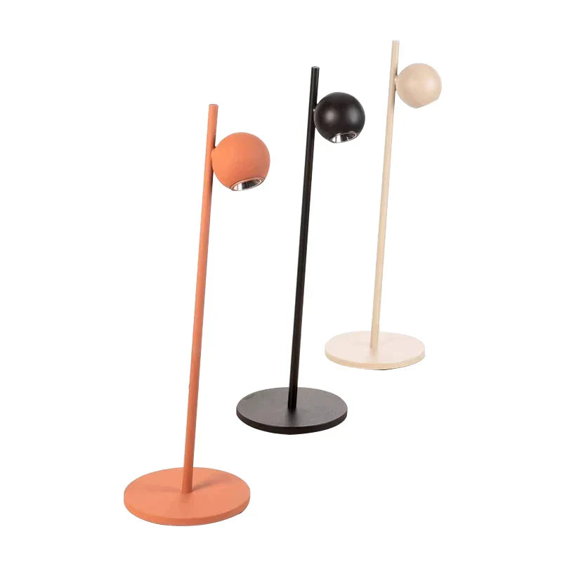 Afralia™ Nordic Table Lamp Orange Black Desk Light LED Dimmable Nightstand Fixture