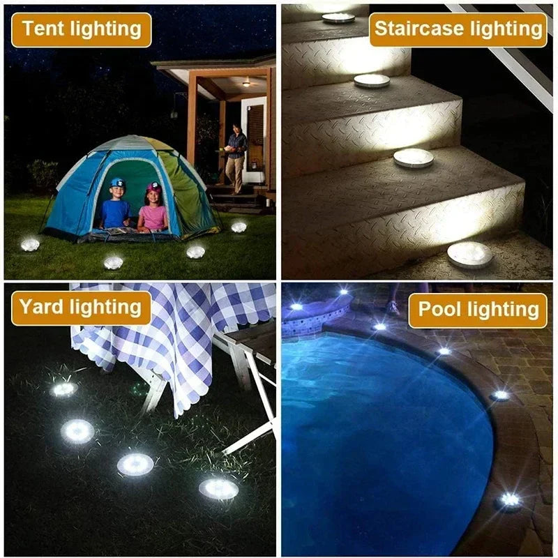 Afralia™ Solar LED Disk Lights for Garden Decoration