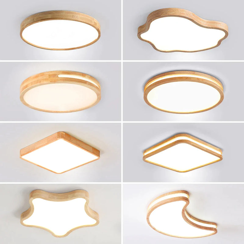 Afralia™ Wood Ceiling Light: Nordic LED Surface Mount Modern Fixture for Home Décor