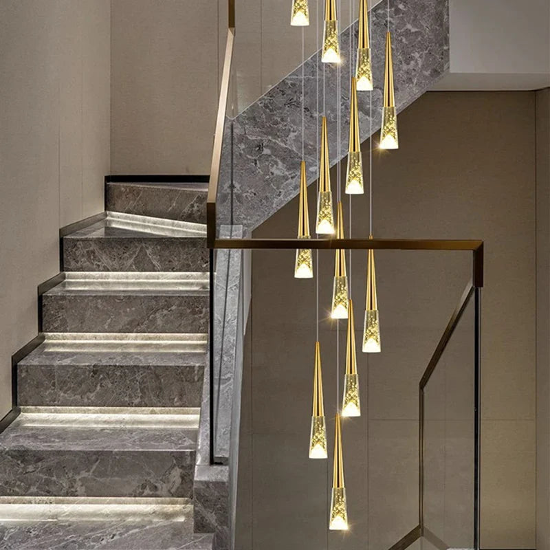 Afralia™ Nordic Home Decoration Stair Chandelier Living Room Dining Pendant Lights Ceiling Lighting