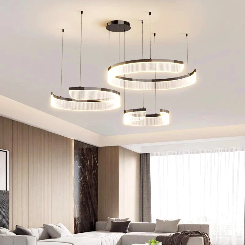 Afralia™ Modern LED Pendant Ceiling Chandelier for Indoor Dining Room and Living Room