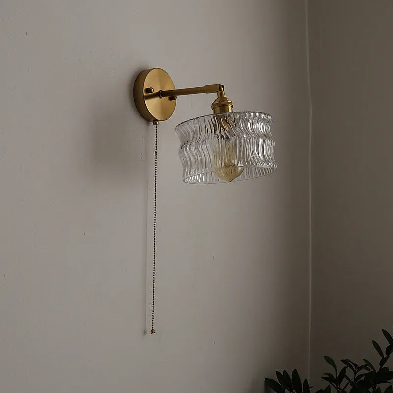 Afralia™ LED Copper Glass Wall Light Retro Luminaria De Parede