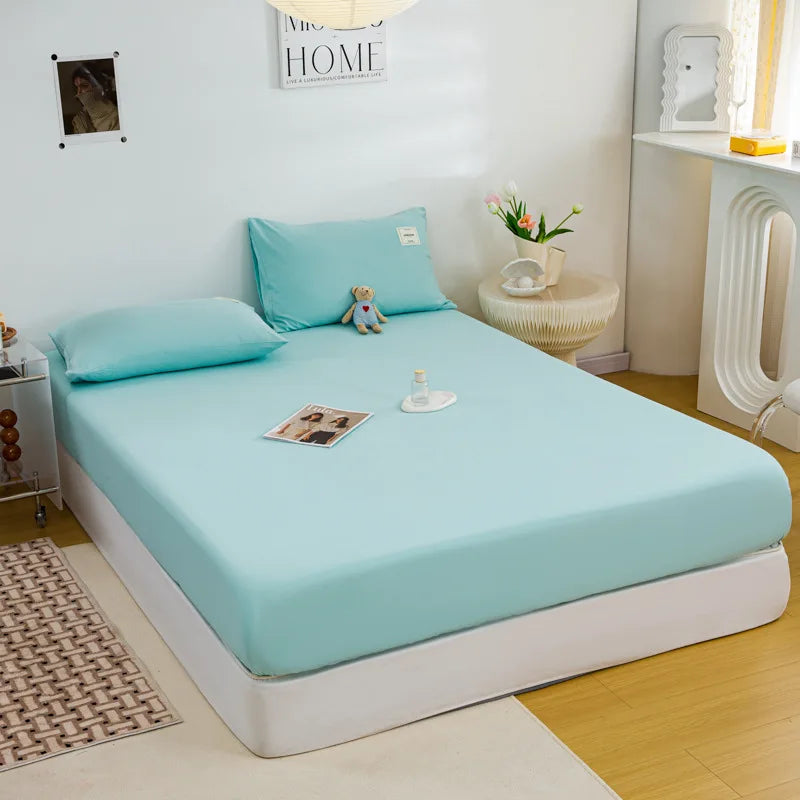 Afralia™ Soft Sanding Fitted Sheet Queen Size Elastic Band Skin-Friendly Durable Mattress Protector