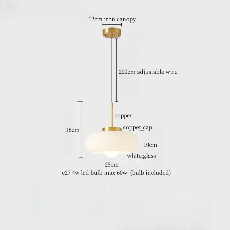 Afralia™ Orange Glass Pendant Lamp for Cafe Bar Loft Living Room Vintage LED Light