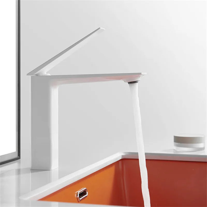 Afralia™ Gold Basin Faucet, Gray Bathroom Mixer Tap, Single Handle Waterfall Faucet