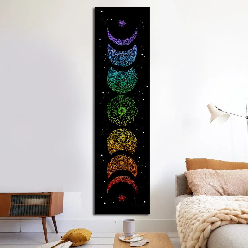 Afralia™ Moon Phase Botanical Tapestry - Aesthetic Home Decor