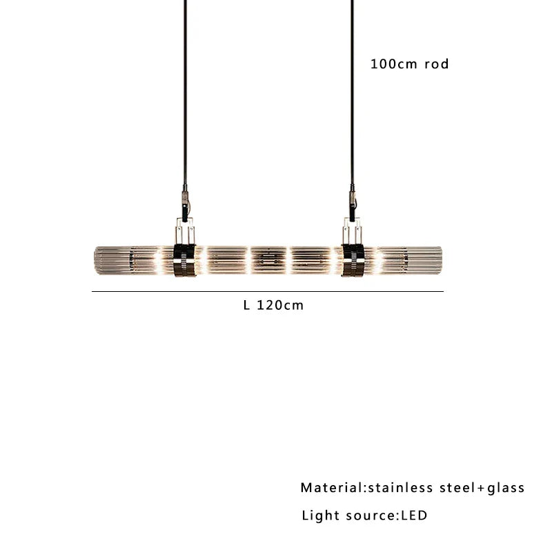 Afralia™ Stainless Steel Glass Ceiling Chandelier for Dining Table Elegant Home Decor