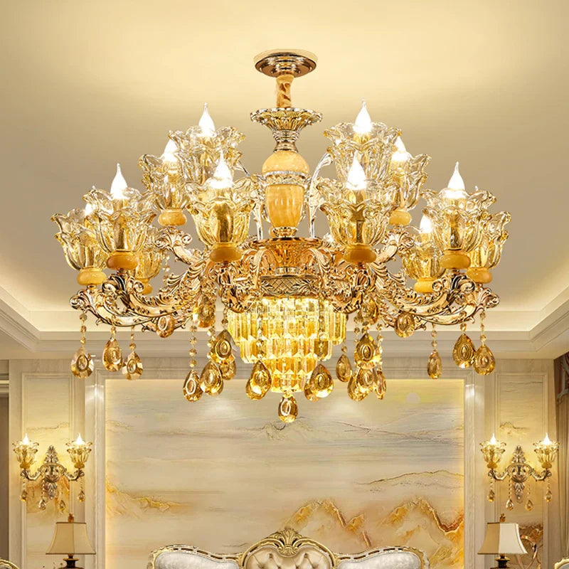 Afralia™ Luxury Crystal Chandelier for Living Room Dining Bedroom Hall Hotel