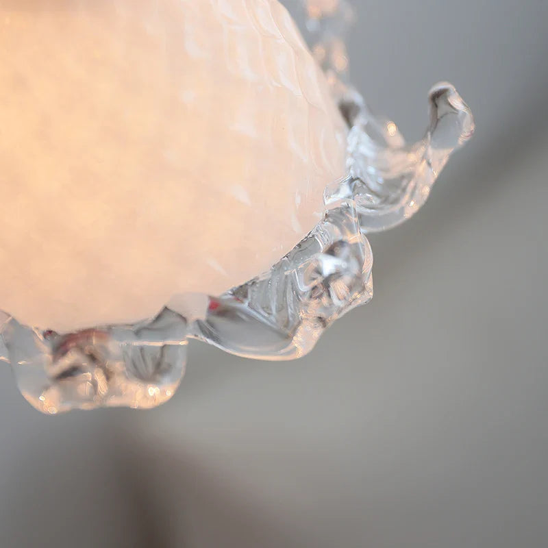 Afralia™ White Glass Copper LED Wall Sconce with Pull Chain Switch