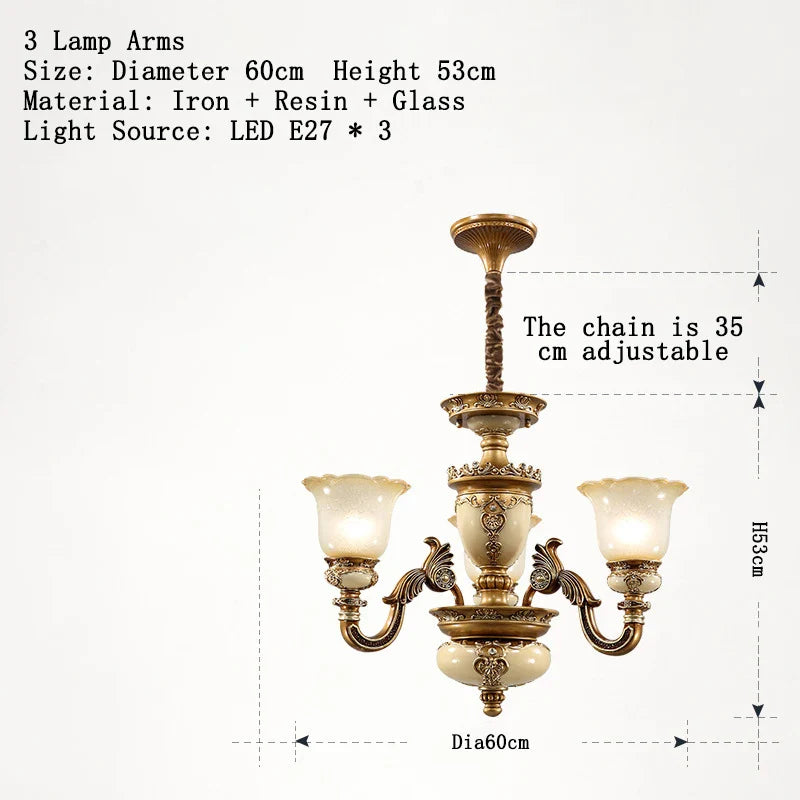 Afralia™ Luxury Resin Chandelier for Living Room, Bedroom, Dining Room, and Hotel