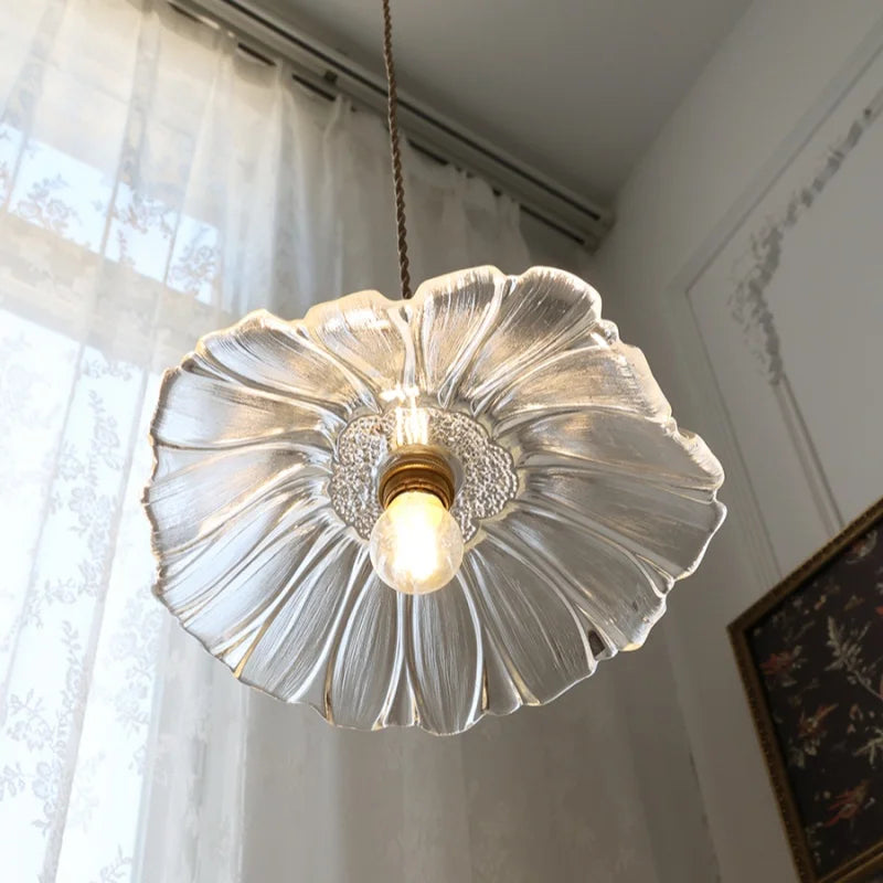 Afralia™ Nordic LED Pendant Light - Clear Glass Brass Switch Dining Room Decor