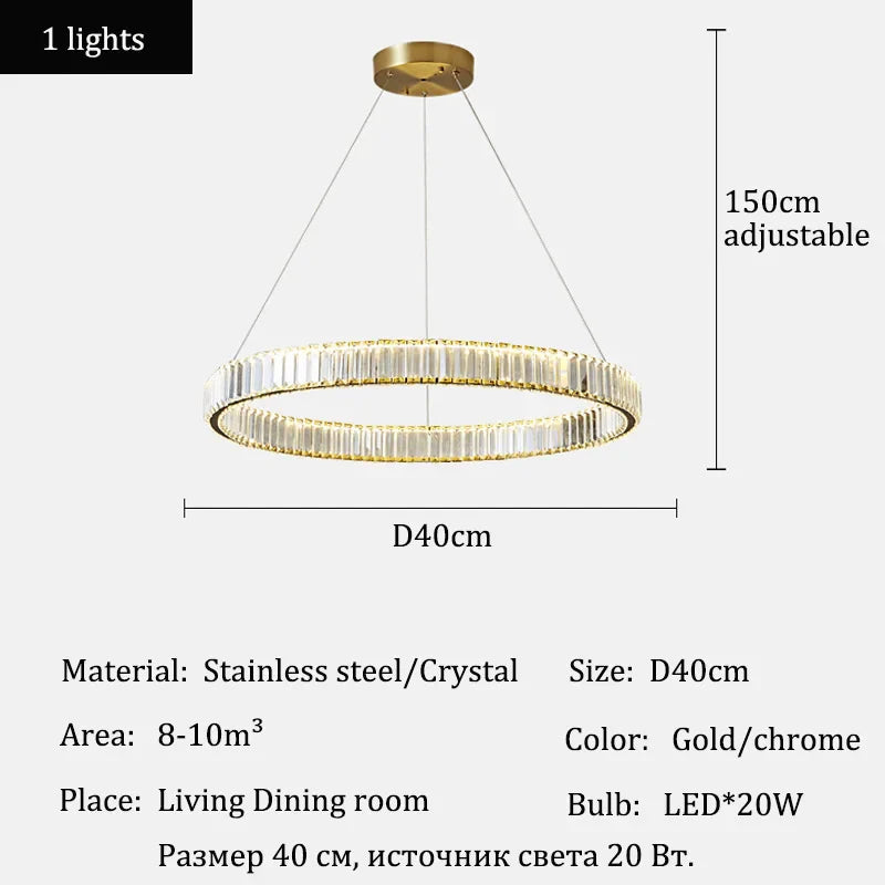 Afralia™ Crystal LED Ceiling Chandelier for Living Room & Bedroom Lighting