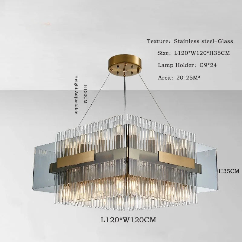 Afralia™ Glass Chandelier: Stylish Table Lamp for Dining and Living Room