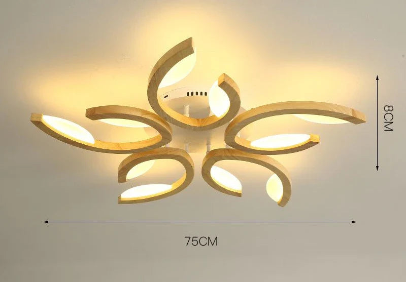 Afralia™ Wooden LED Ceiling Lamp for Bedroom and Living Room Decor