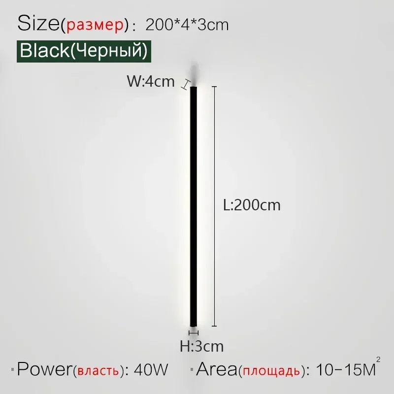 Afralia™ Modern Long Wall Lamp for Living Room Staircase Bedroom Bedside Light