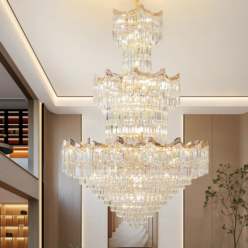 Afralia™ Crystal Duplex Chandelier: Post-Modern Luxury Living Room Club Villa Lighting