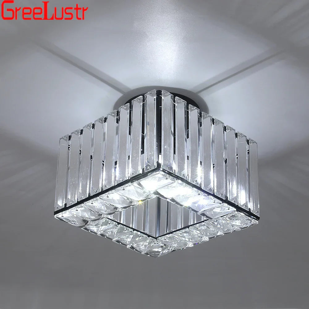 Afralia™ Modern Crystal Chandelier Flush Mount Ceiling Light for Bedroom Hallway Office