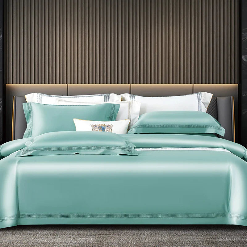 Afralia™ Egyptian Cotton Duvet Cover Set, 1000TC Bedding: Quilt Cover, Sheet, Pillowcases