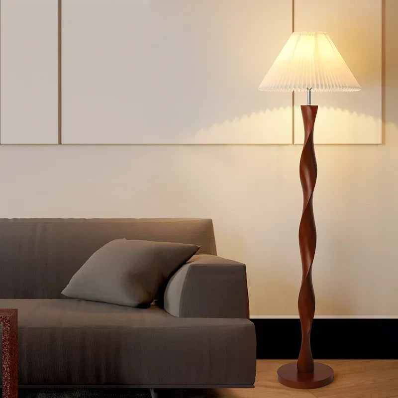 Afralia™ Walnut Floor Lamp, Nordic Design, Classic Style, Luxury Solid Wood for Living Room