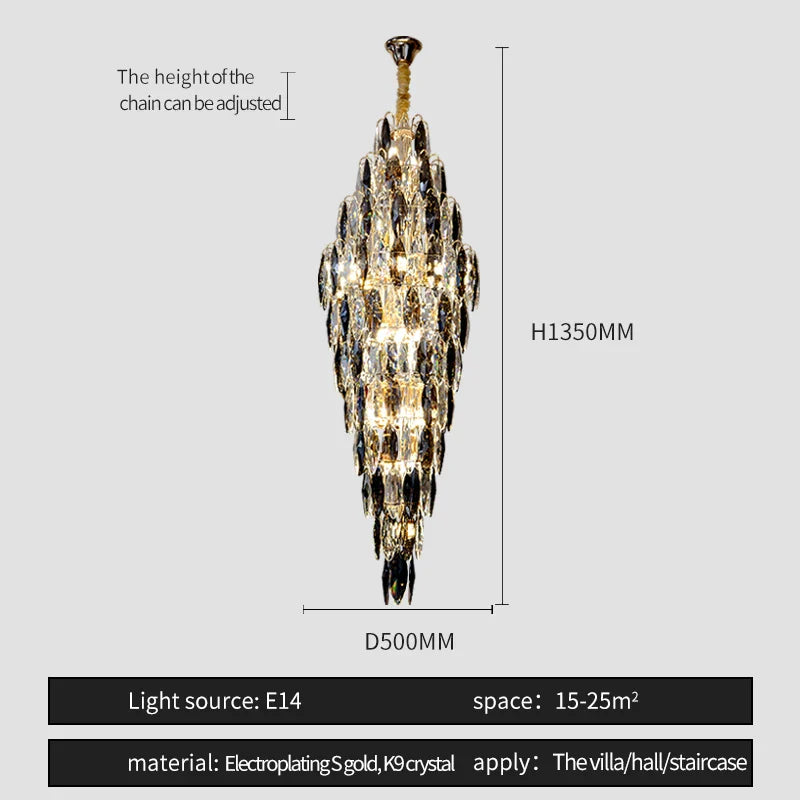 Afralia™ European Duplex Crystal Chandelier for Elegant Luxury Living