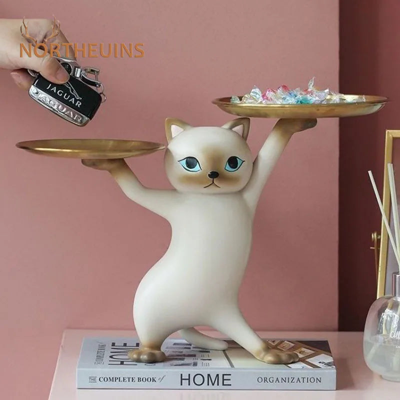 Afralia™ Cat Resin Tray: Chic Home & Office Decor Accessory