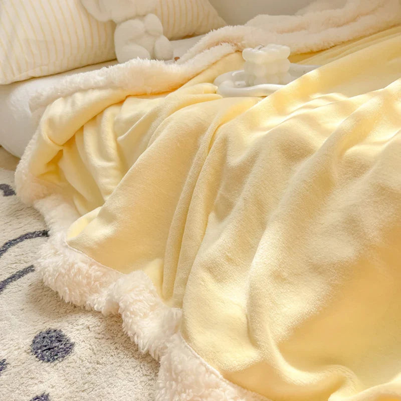 Afralia™ Plush Lamb Wool Bed Blanket, Soft Cozy Velvet, Warm Fluffy Flannel, 150x200cm, 200x230cm