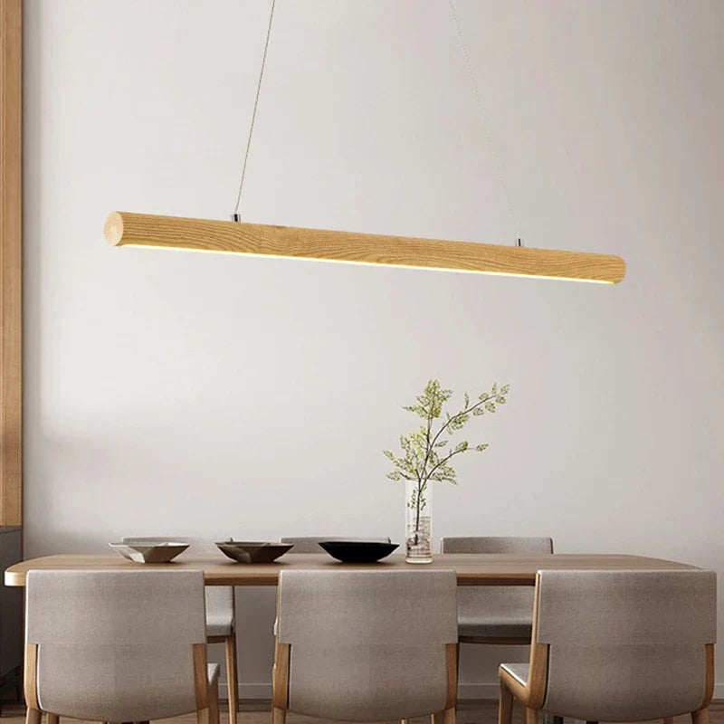 Afralia™ Round Nordic Solid Wood Bar Pendant Lamp for Indoor Lighting Fixture