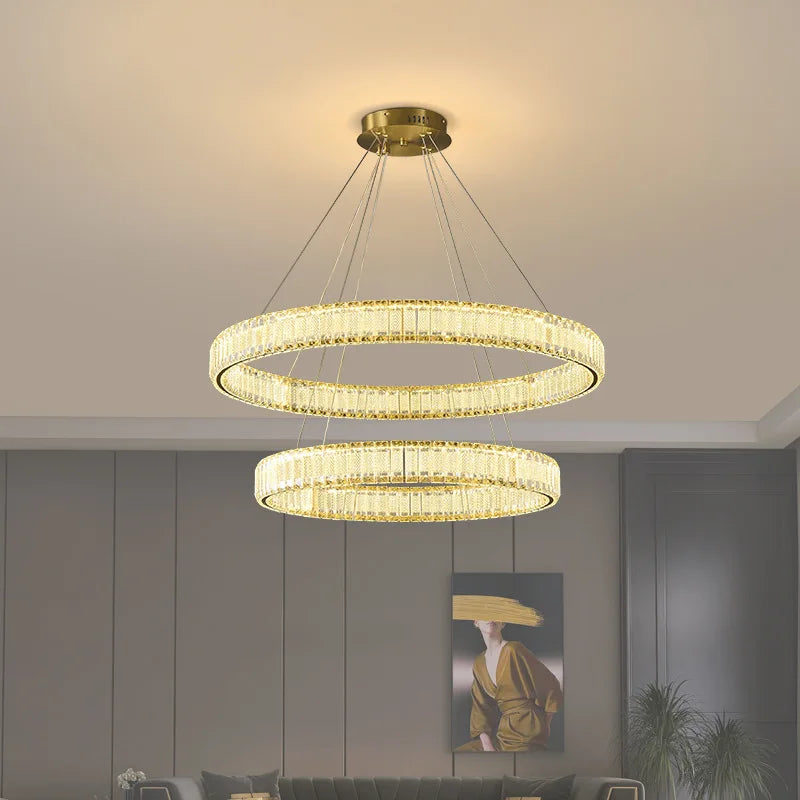 Afralia™ Crystal Chandelier Pendant Lamps for Home Decor and Modern Living Room Lighting