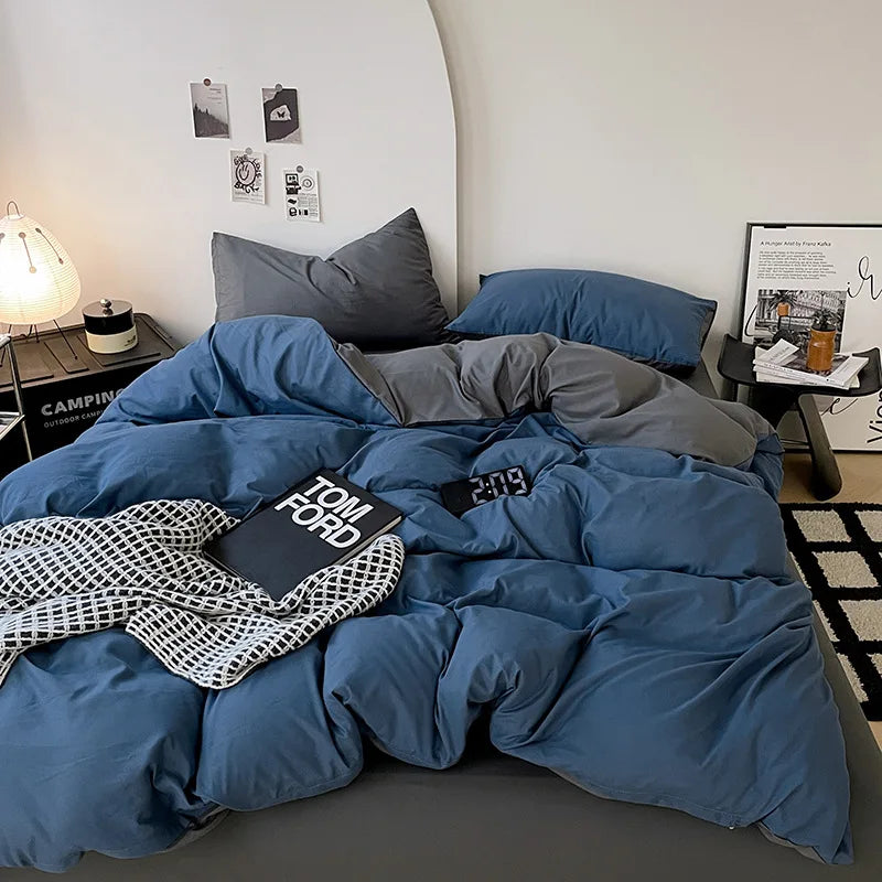 Afralia™ Cotton Bed Sets Comforter Cover Set with Corner Ties