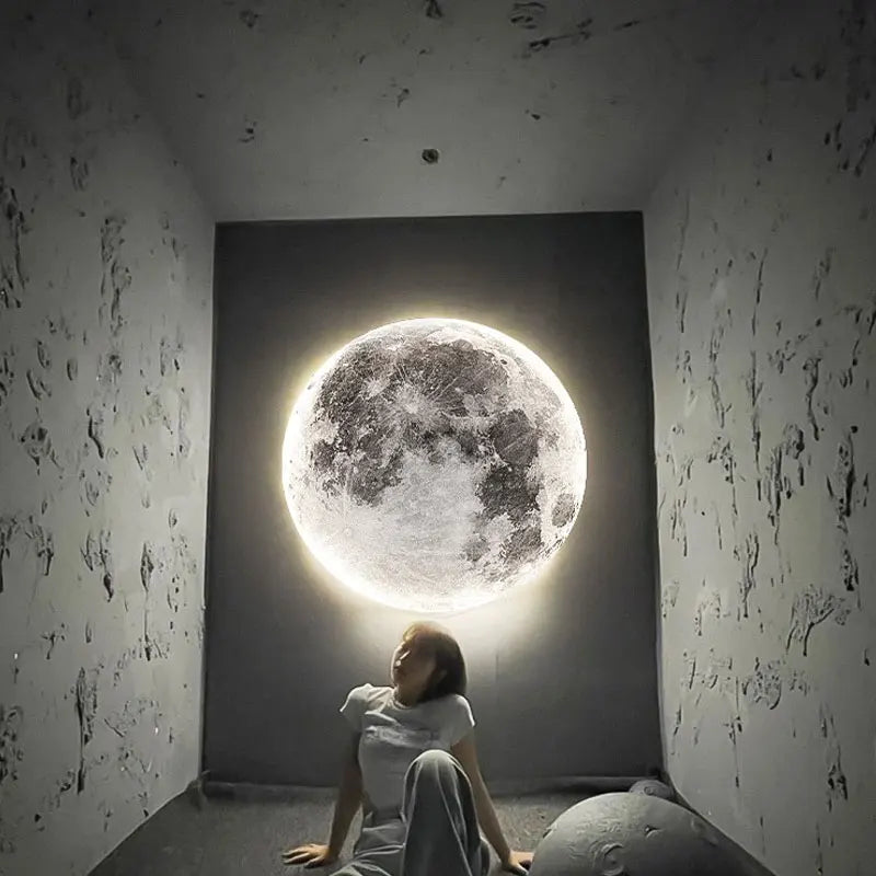 Afralia™ Modern Moon LED Wall Lamp for Home Decor